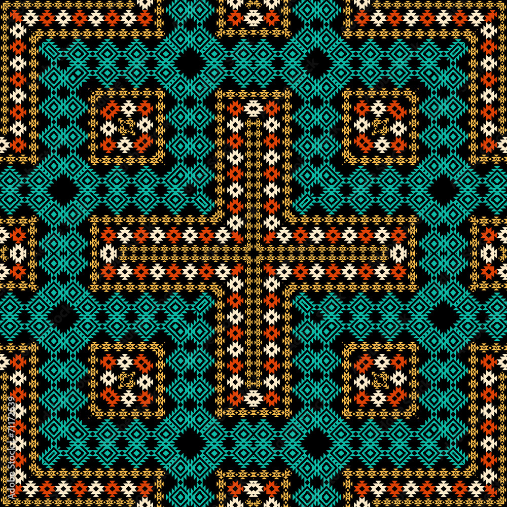 Obraz Tryptyk Colorful ethnic ornament