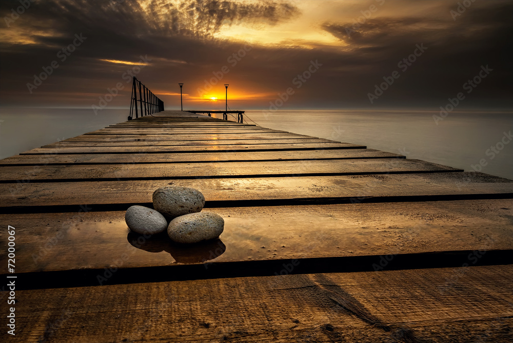 Obraz Tryptyk Sea sunrise at the Black Sea