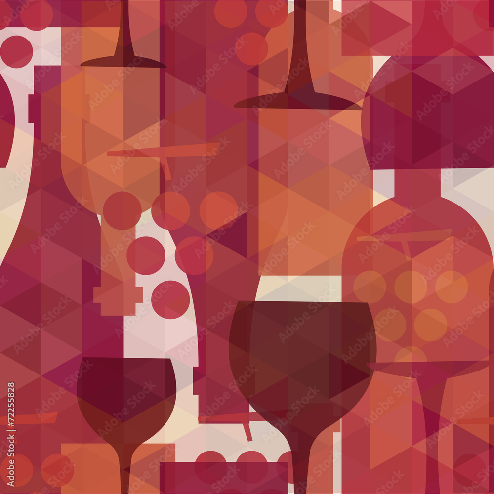 Fototapeta Wine and drink seamless