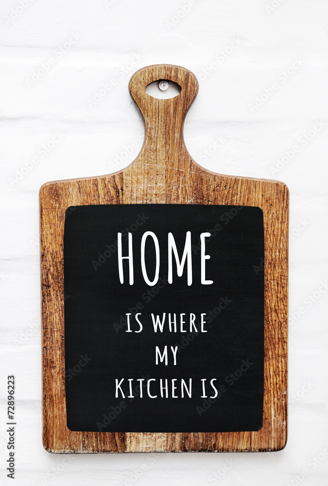 Obraz Tryptyk Quote HOME IS WHERE MY KITCHEN