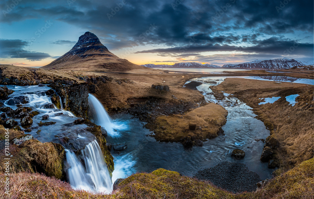 Obraz Pentaptyk Iceland landscape - Sunrise at