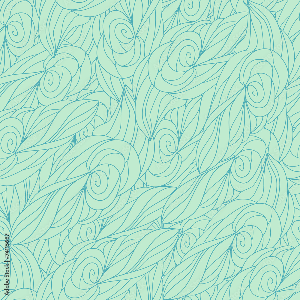 Obraz Pentaptyk doodle seamless floral pattern