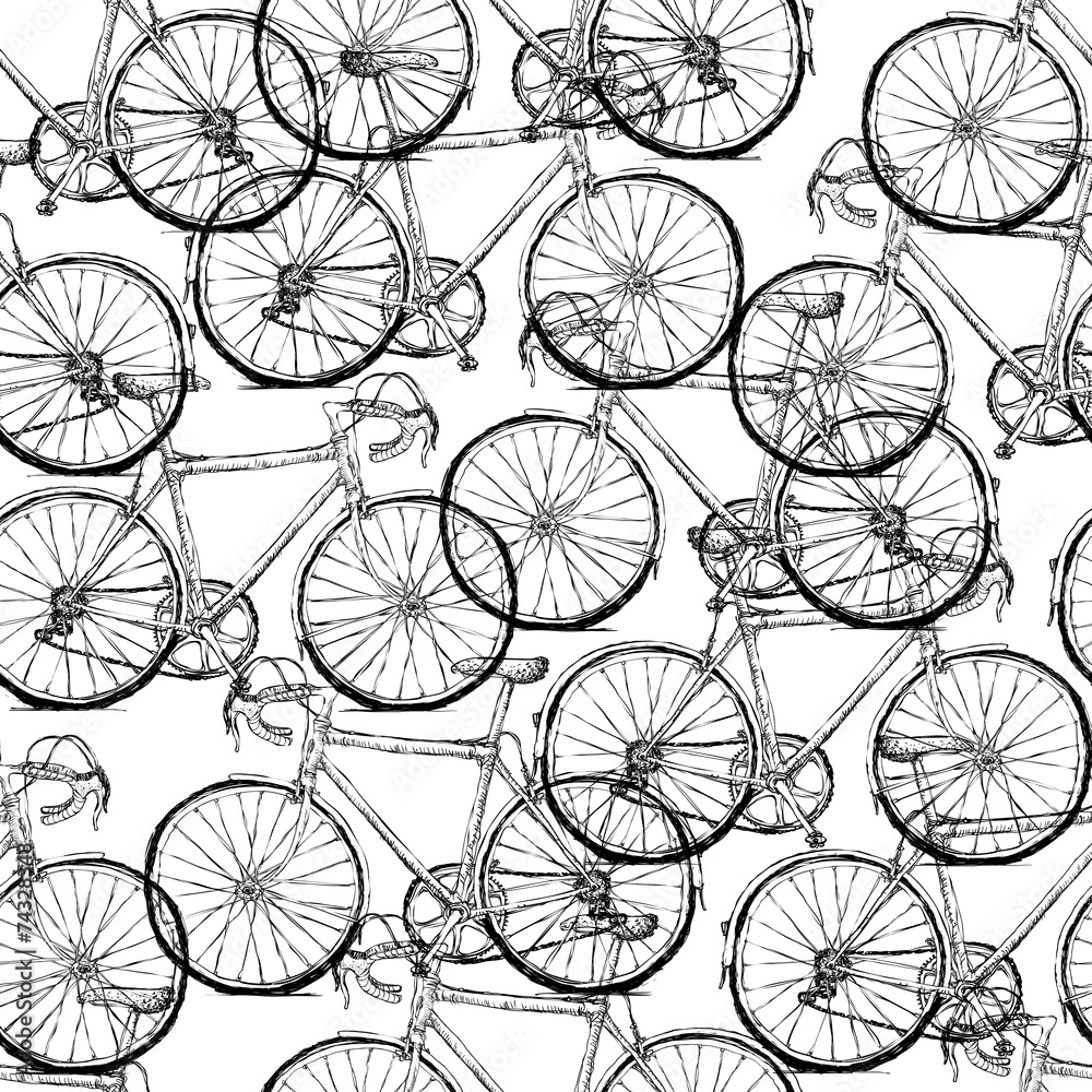 Tapeta Bicycles. Seamless Pattern