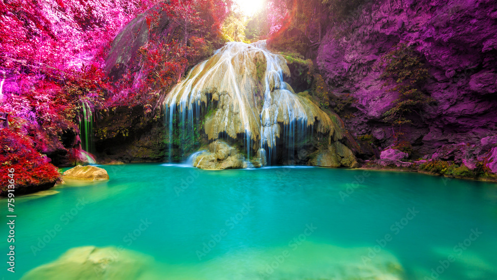 Fototapeta wonderful waterfall with