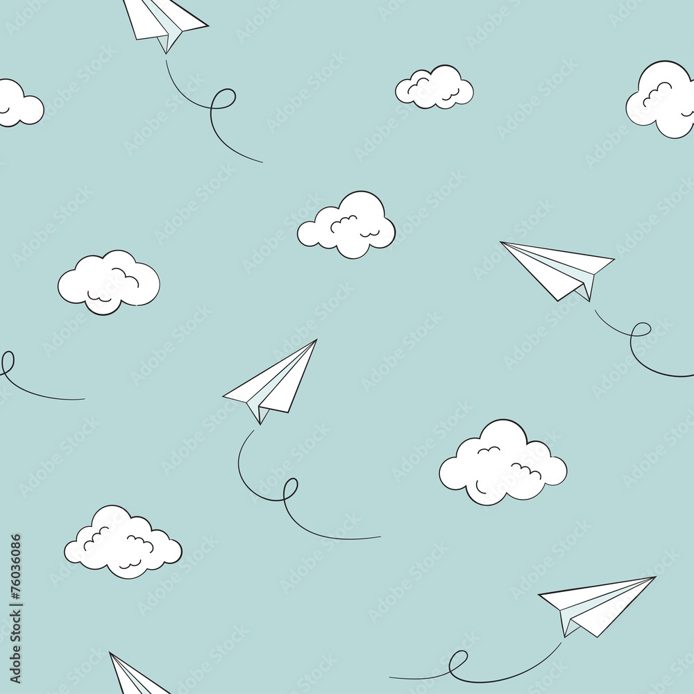 Obraz Tryptyk Seamless pattern with paper