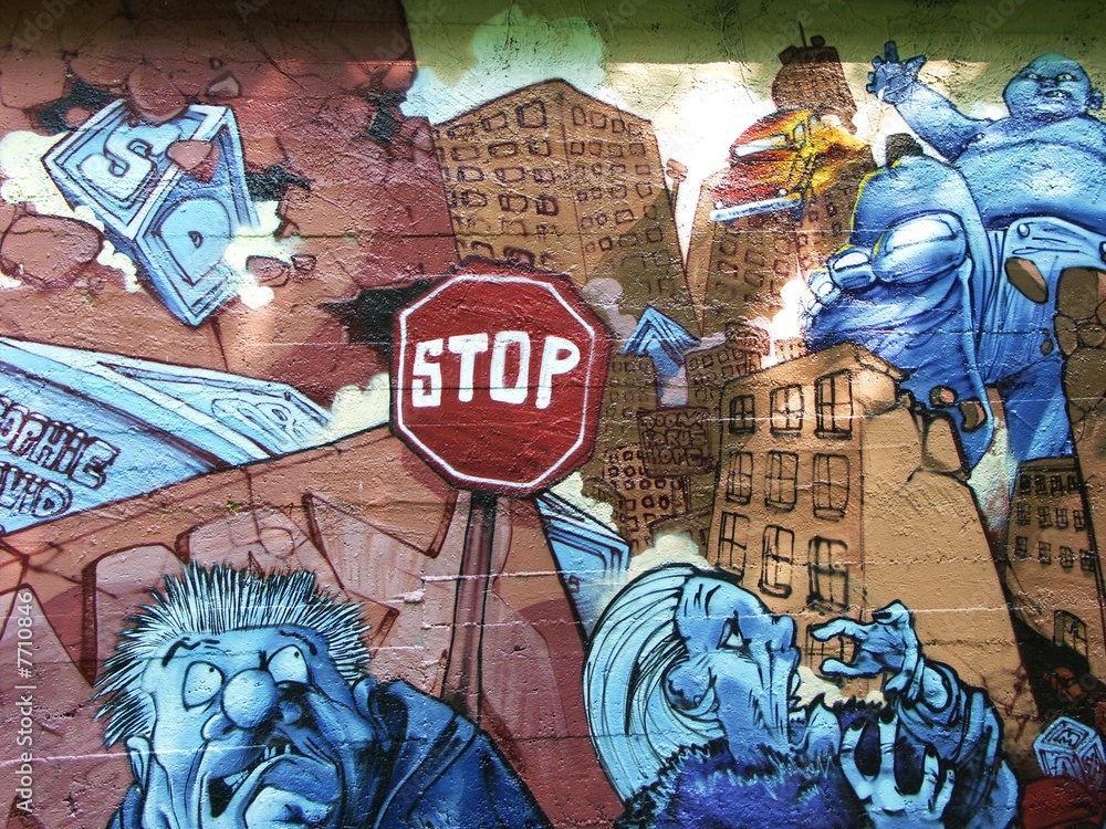 Obraz Kwadryptyk graffiti