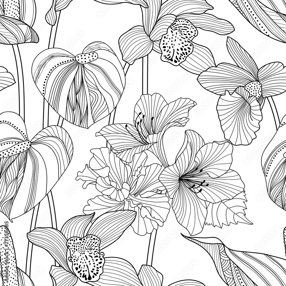 Tapeta Seamless floral pattern