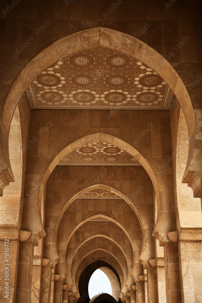 Obraz Dyptyk Archway at Hassan II mosque -