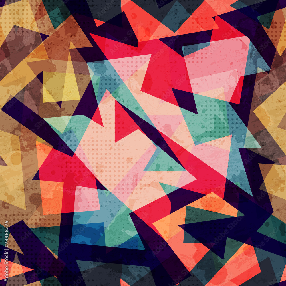 Obraz Tryptyk grunge geometric seamless
