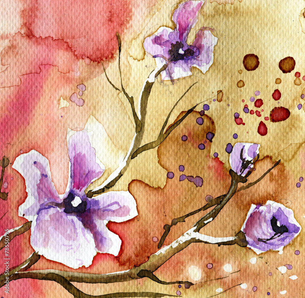 Obraz Pentaptyk background flowers
