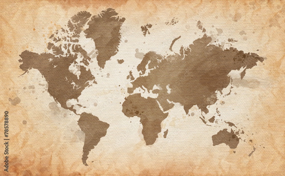 Fototapeta map of the world with a