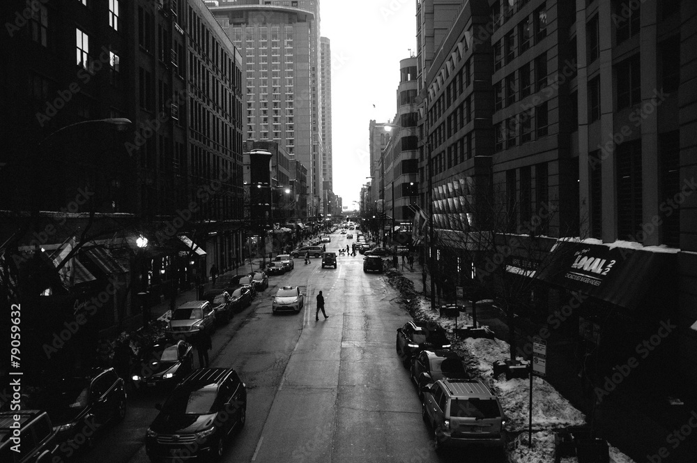 Obraz Pentaptyk Black and White Chicago