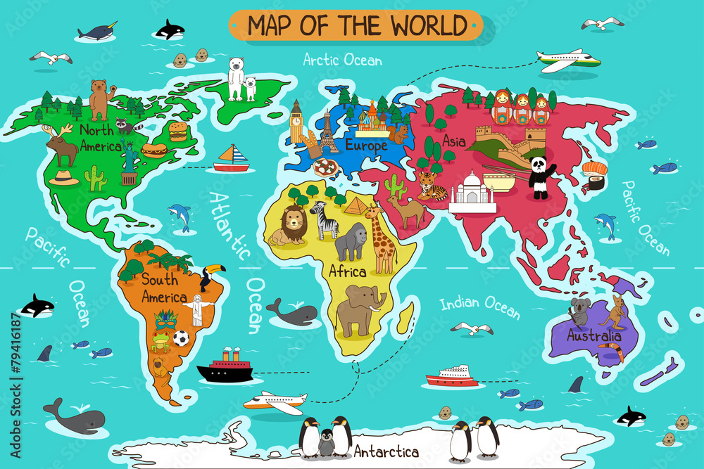 Fototapeta Map of the world