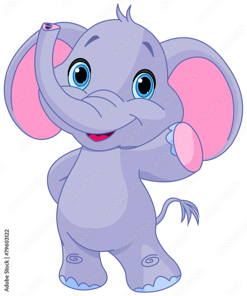 Obraz Tryptyk Cute elephant