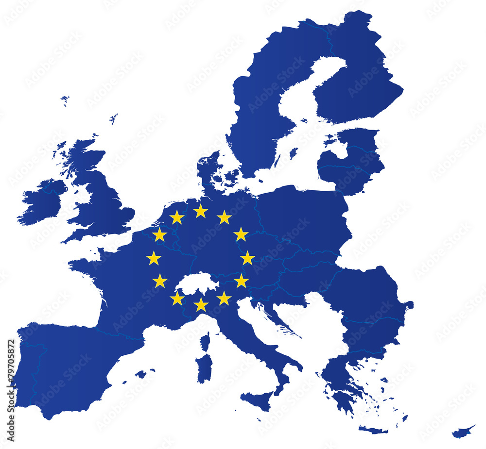 Fototapeta Europe union map with flag