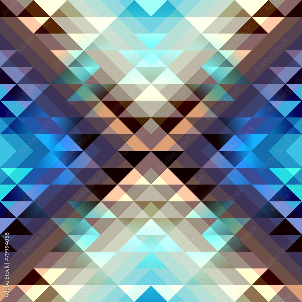 Obraz Tryptyk Blue aztecs pattern