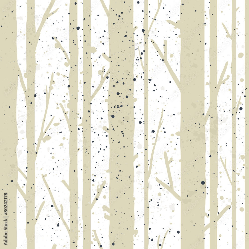 Obraz Tryptyk Trees seamless pattern