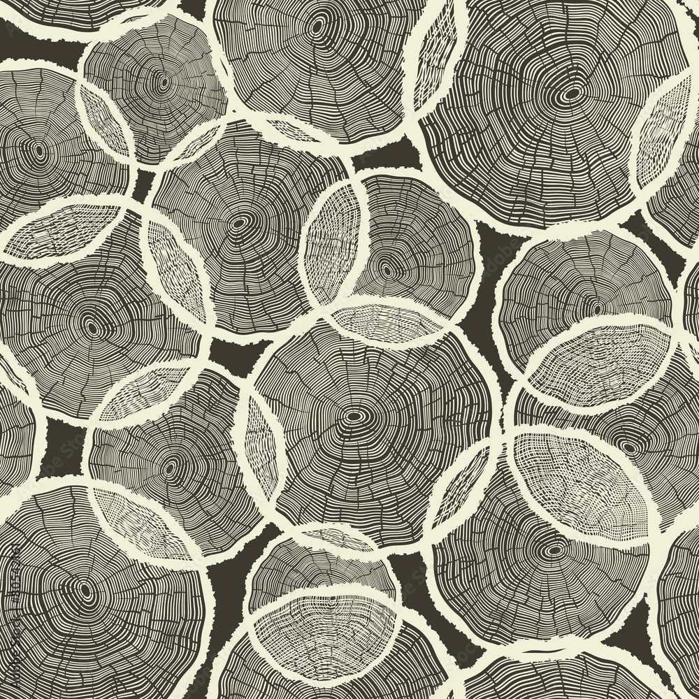 Tapeta Tree Rings Pattern Seamless