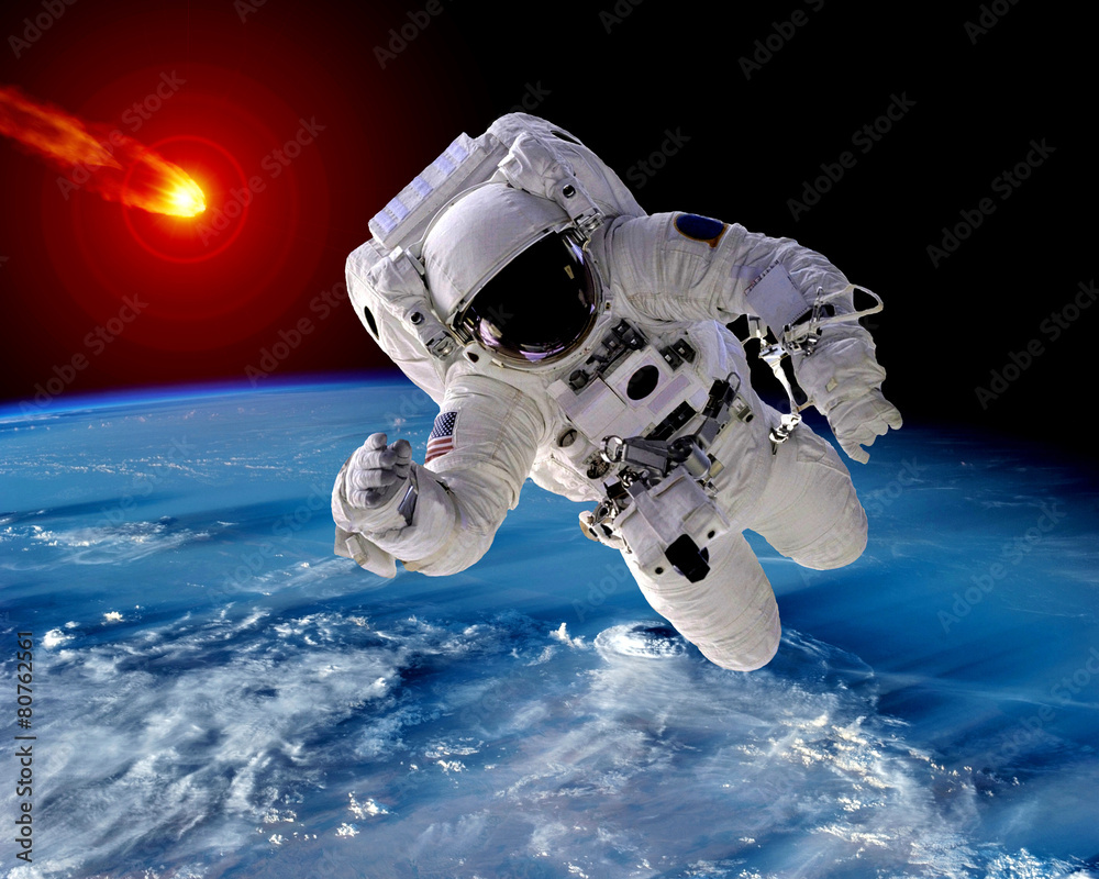 Obraz Tryptyk Astronaut Spaceman Asteroid