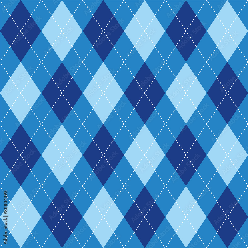 Fototapeta Argyle pattern blue rhombus