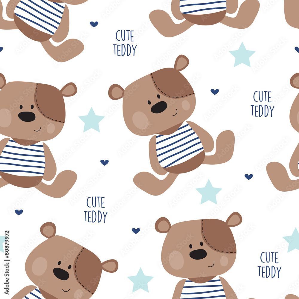 Fototapeta seamless teddy bear pattern