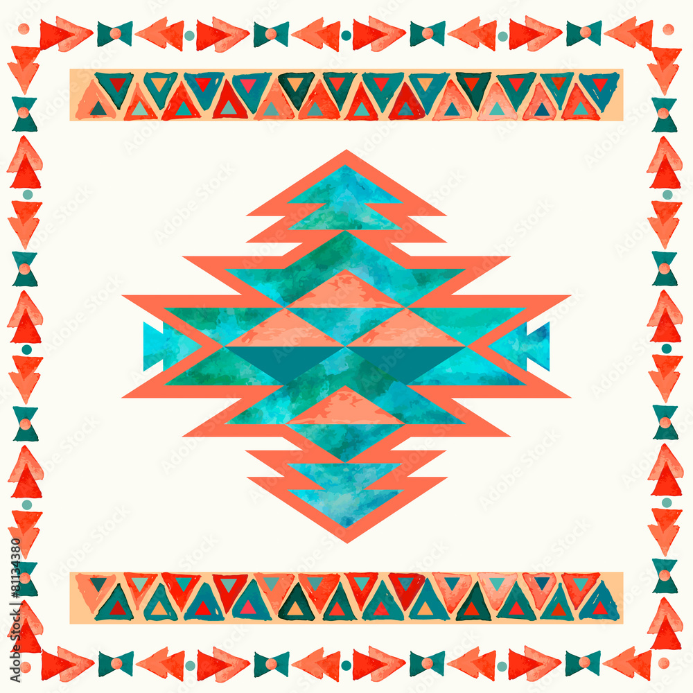 Obraz Pentaptyk Navajo aztec textile