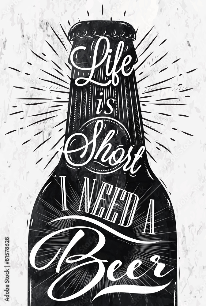 Obraz Pentaptyk Poster vintage beer
