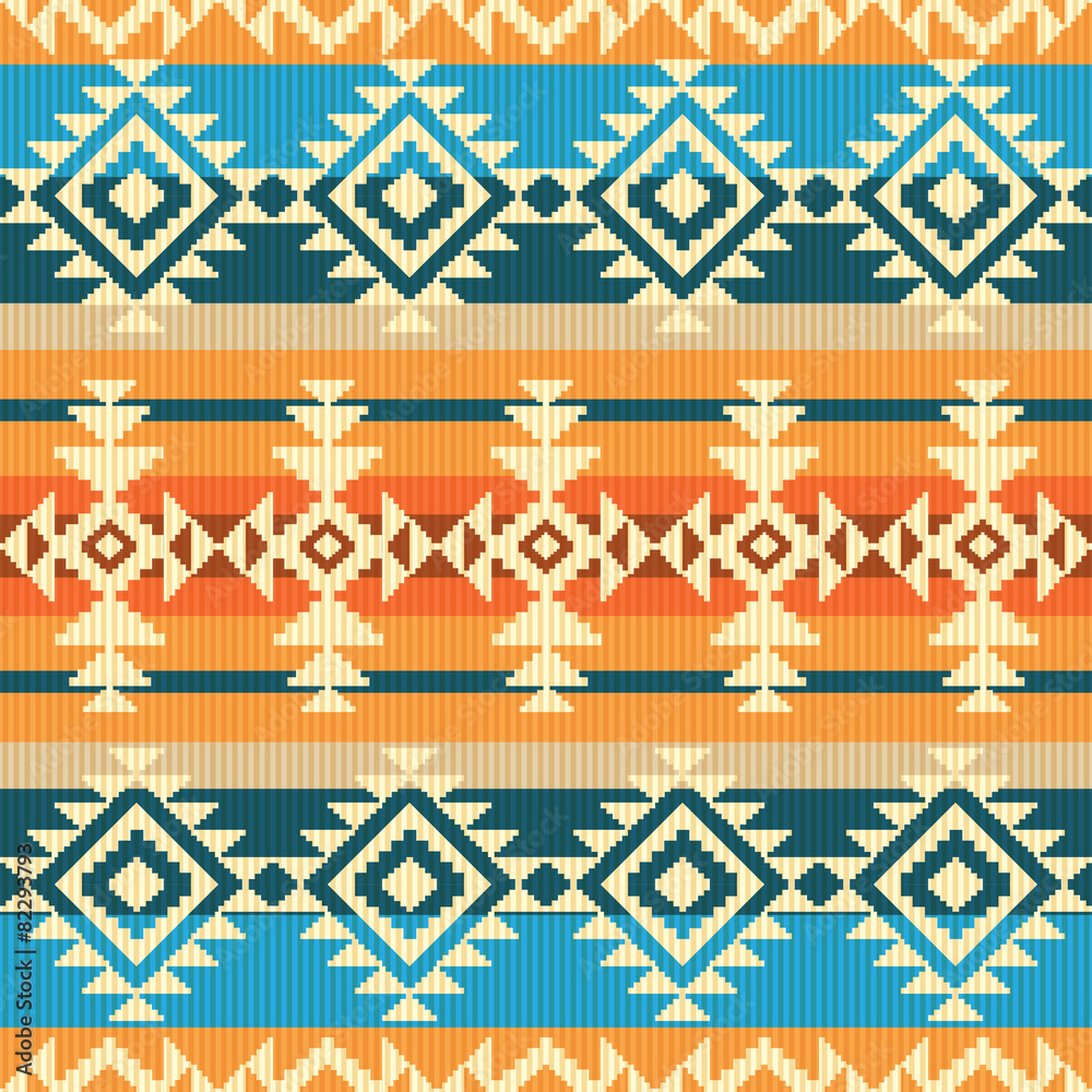 Obraz Pentaptyk Navajo style geometric