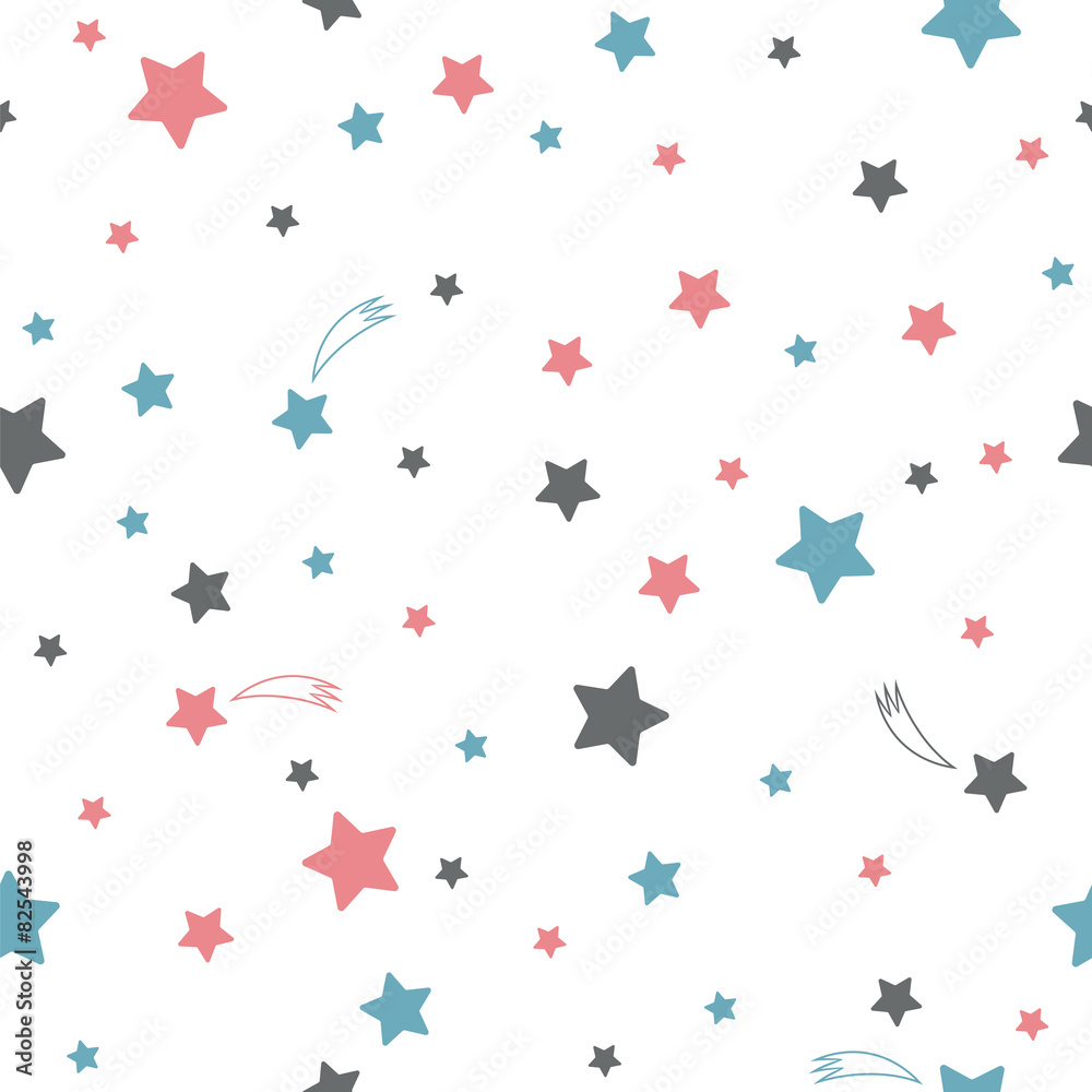 Obraz Tryptyk Cute seamless pattern with