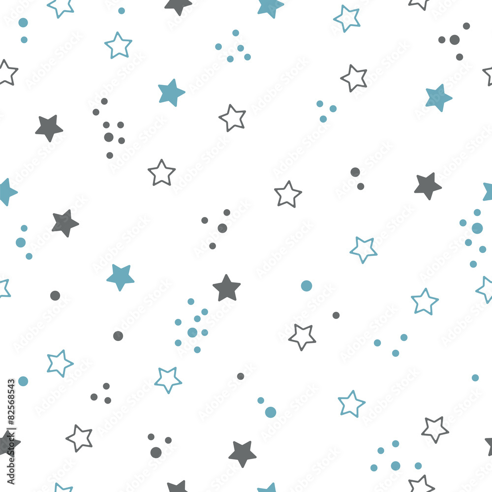 Obraz Tryptyk Seamless pattern with stars.