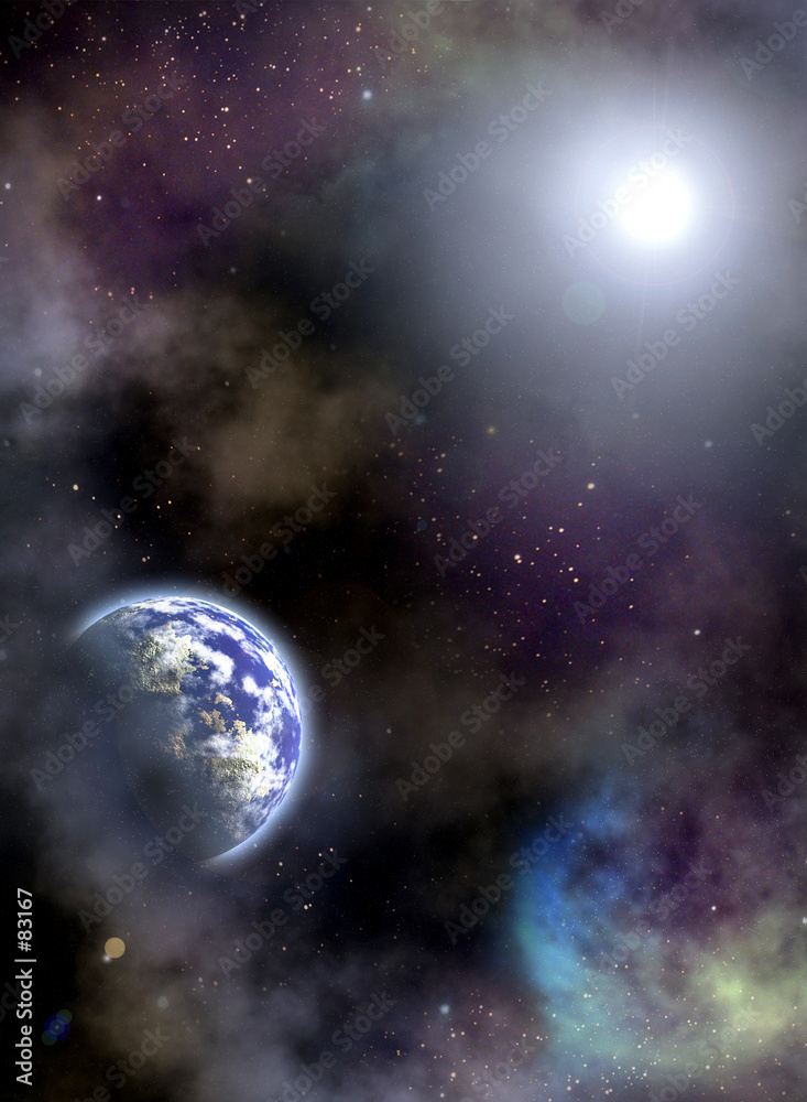 Obraz Tryptyk space scenario