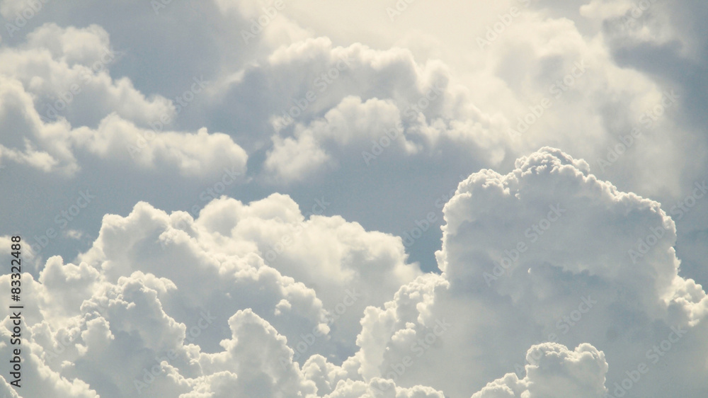 Obraz Pentaptyk blue sky and beautiful clouds