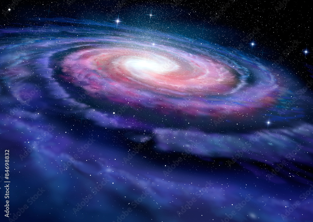 Fototapeta Spiral galaxy, illustration of