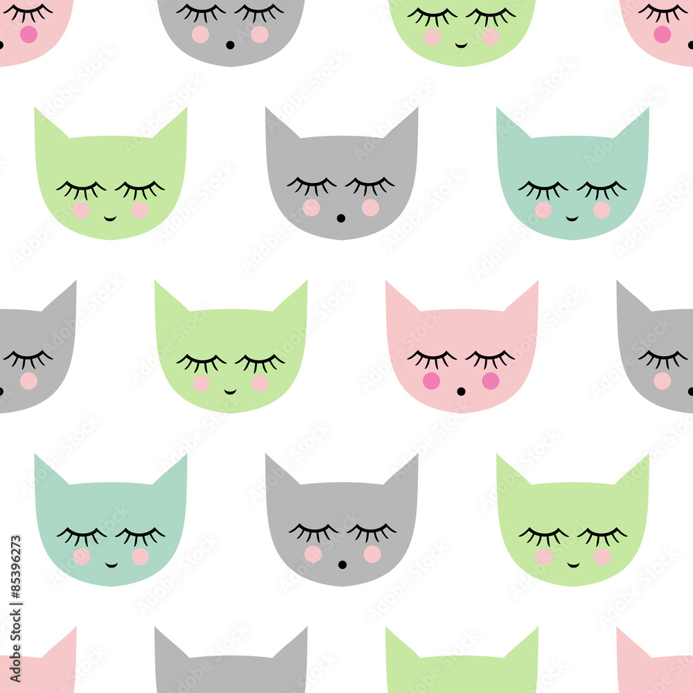 Obraz Tryptyk Seamless pattern with smiling