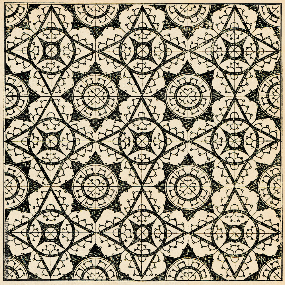 Obraz Tryptyk Lace tiles background 2
