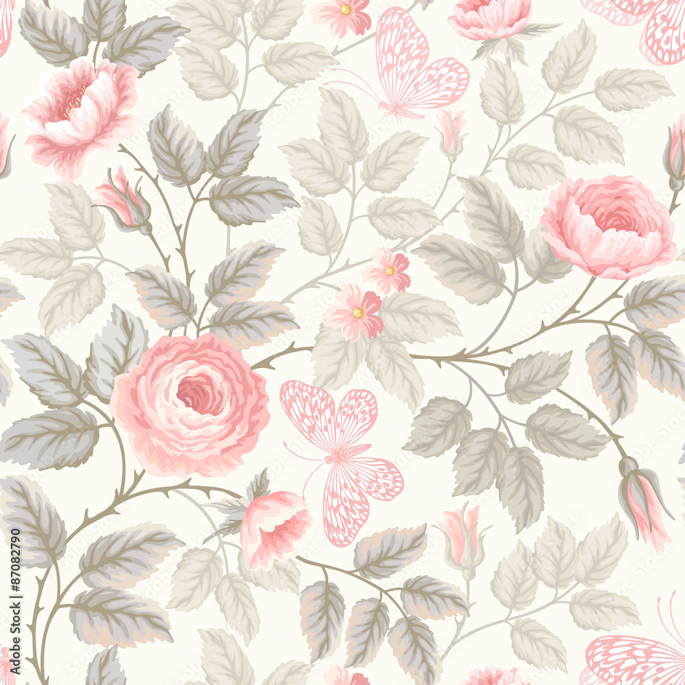 Fototapeta seamless floral pattern with