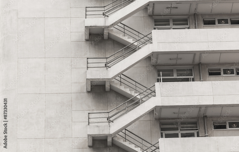 Obraz na płótnie Concrete fire escape outside