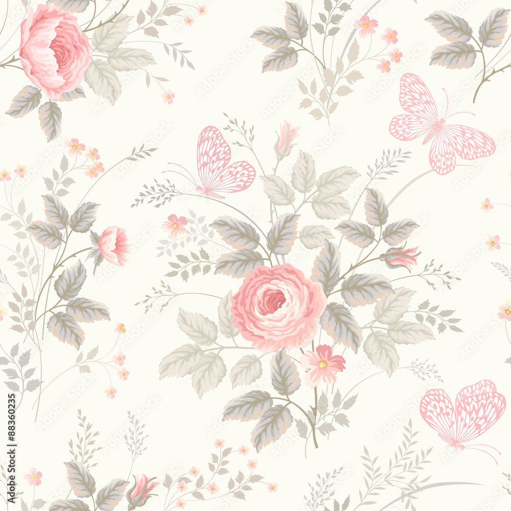 Tapeta seamless floral pattern with