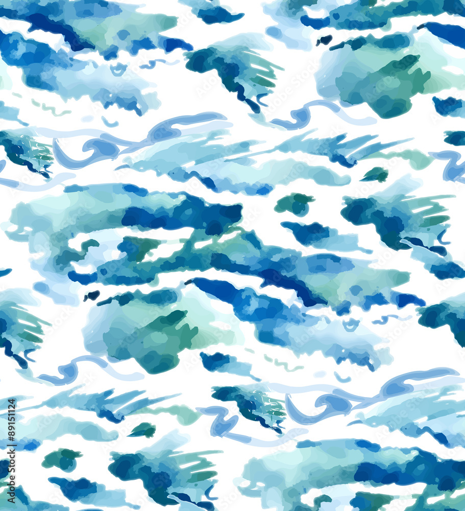 Tapeta Watercolor seamless waves