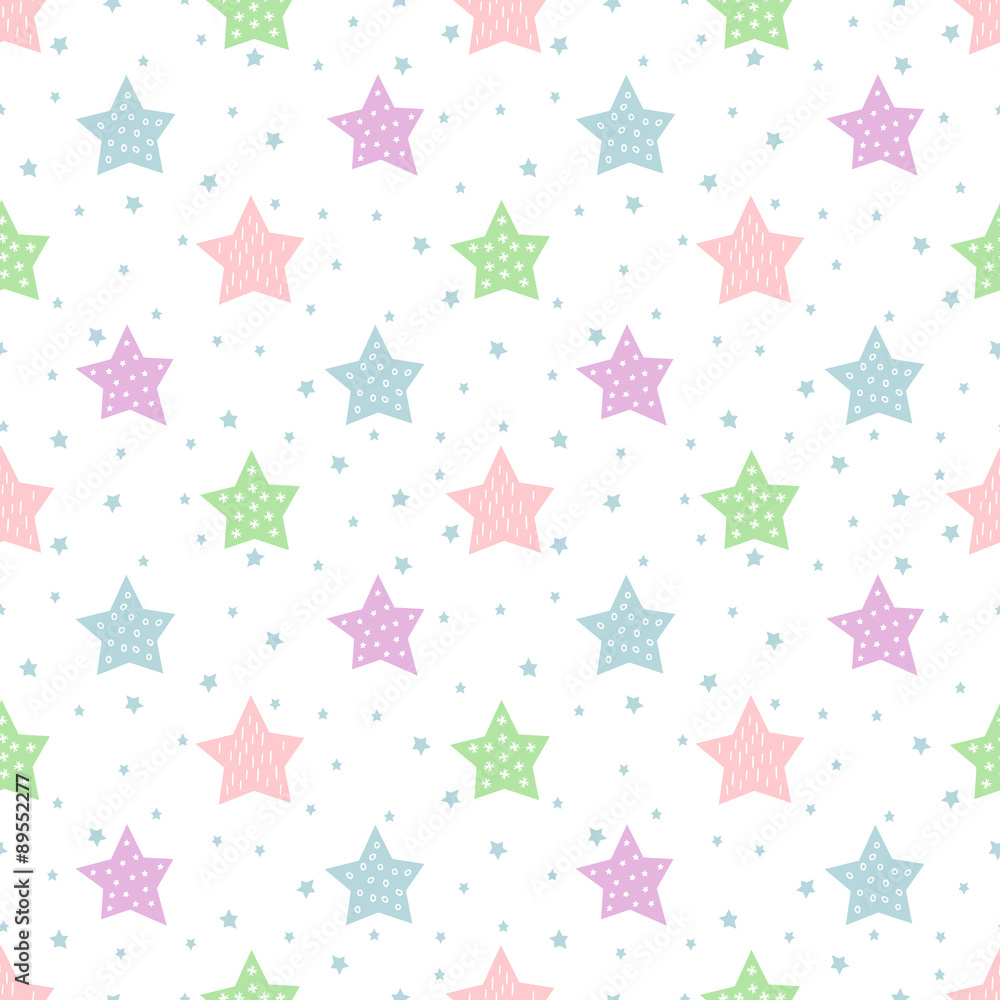 Fototapeta Seamless star pattern for kids