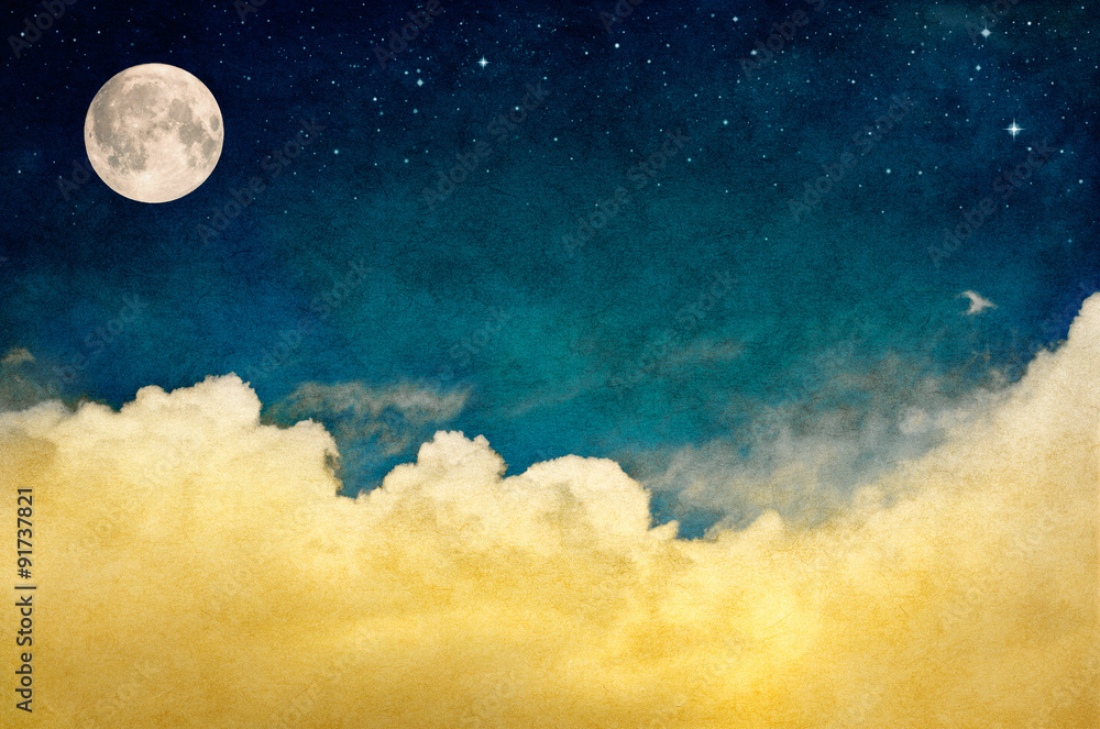 Obraz na płótnie Full Moon and Cloudscape