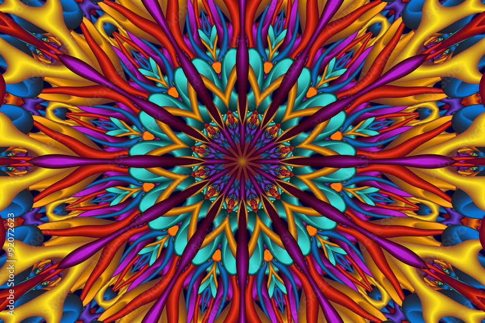 Fototapeta Colorful glossy 3D fractal