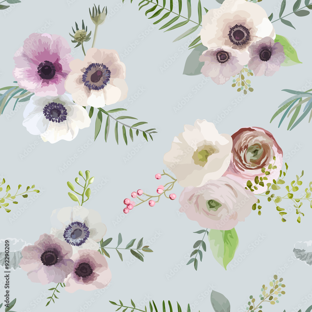 Tapeta Vintage Floral Background -
