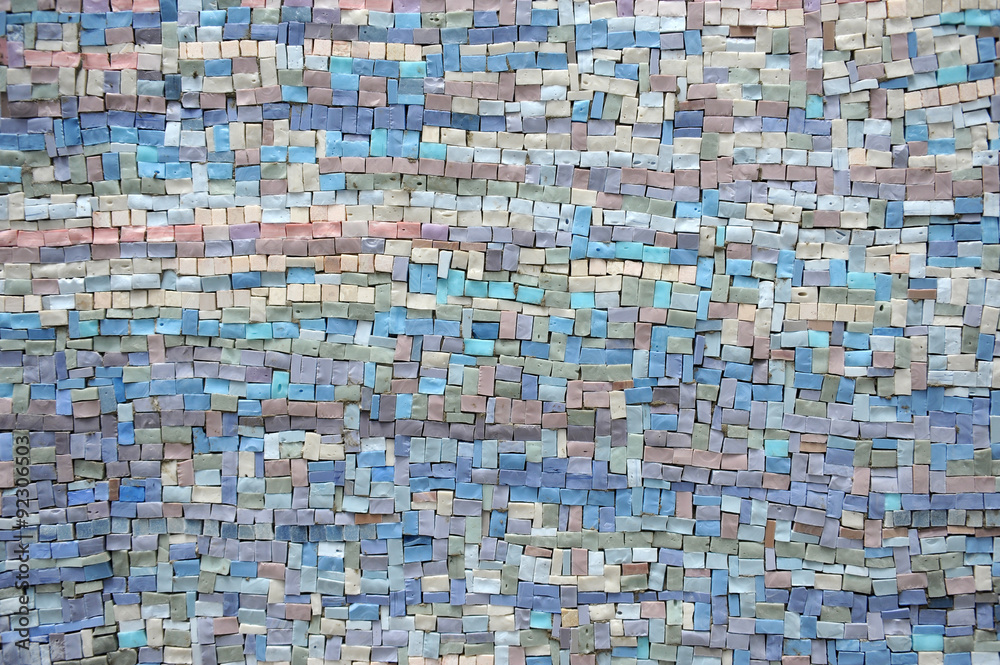 Obraz na płótnie Old blue and lilac mosaic