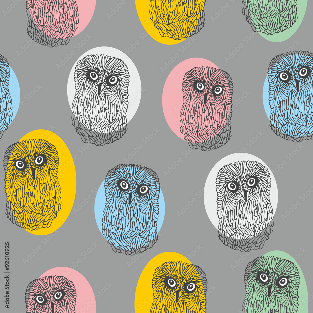 Obraz Tryptyk Seamless pattern with cute