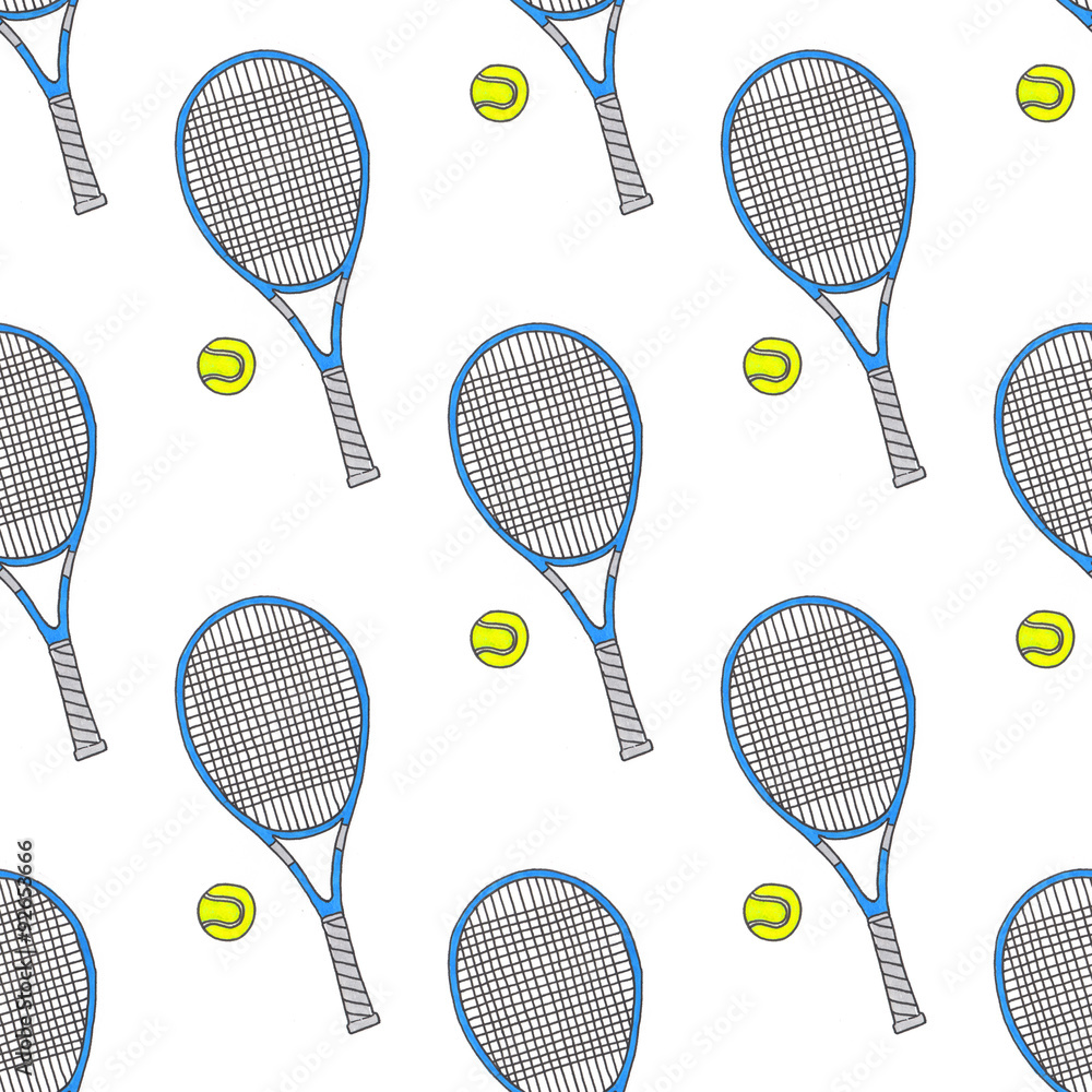 Tapeta Tennis racquets and balls.