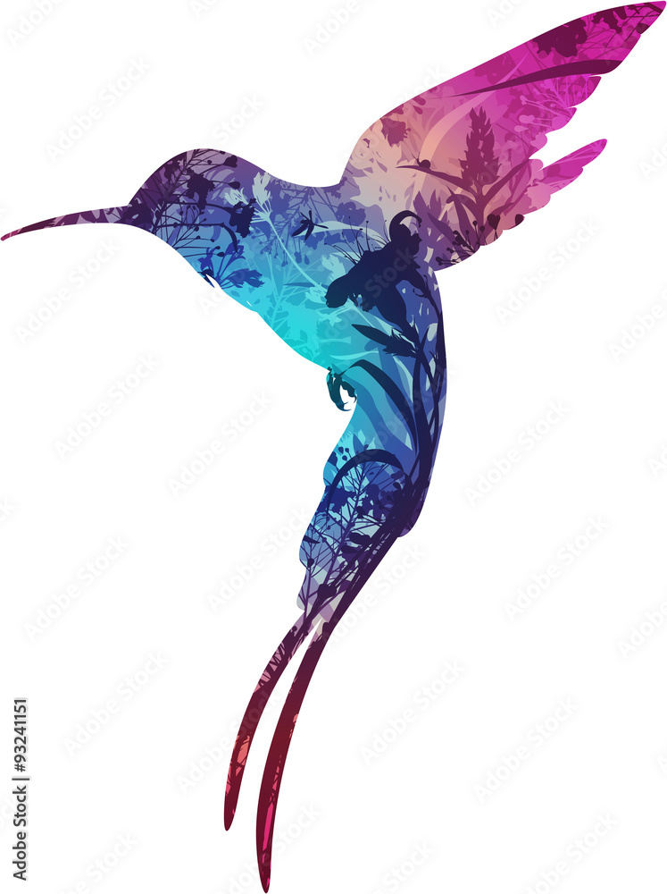 Obraz Tryptyk humming-bird
