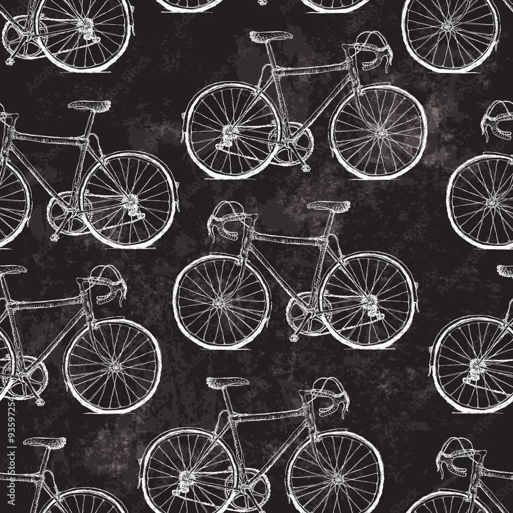 Tapeta Vintage Bicycles Seamless