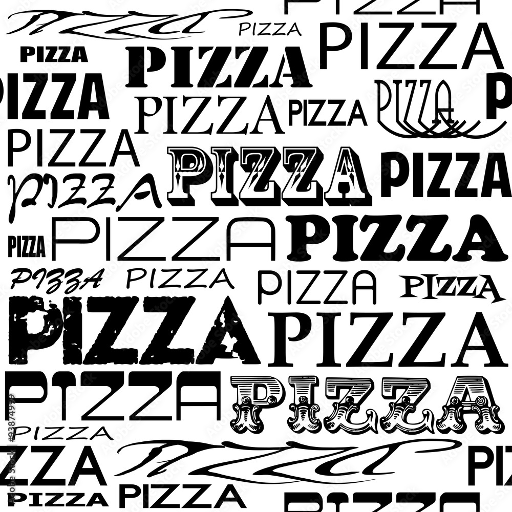 Obraz Tryptyk Seamless "Pizza" pattern.