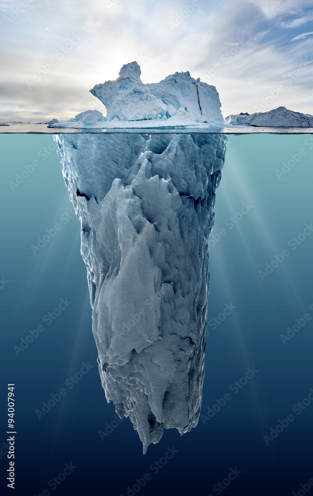 Obraz Kwadryptyk iceberg with underwater view